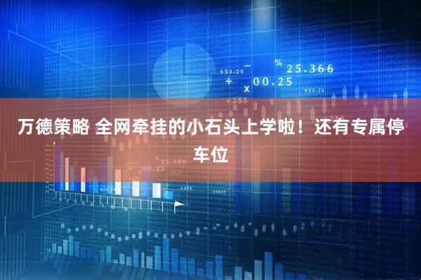 万德策略 全网牵挂的小石头上学啦！还有专属停车位